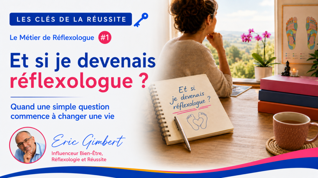 Personne réfléchissant à une reconversion professionnelle pour devenir réflexologue.