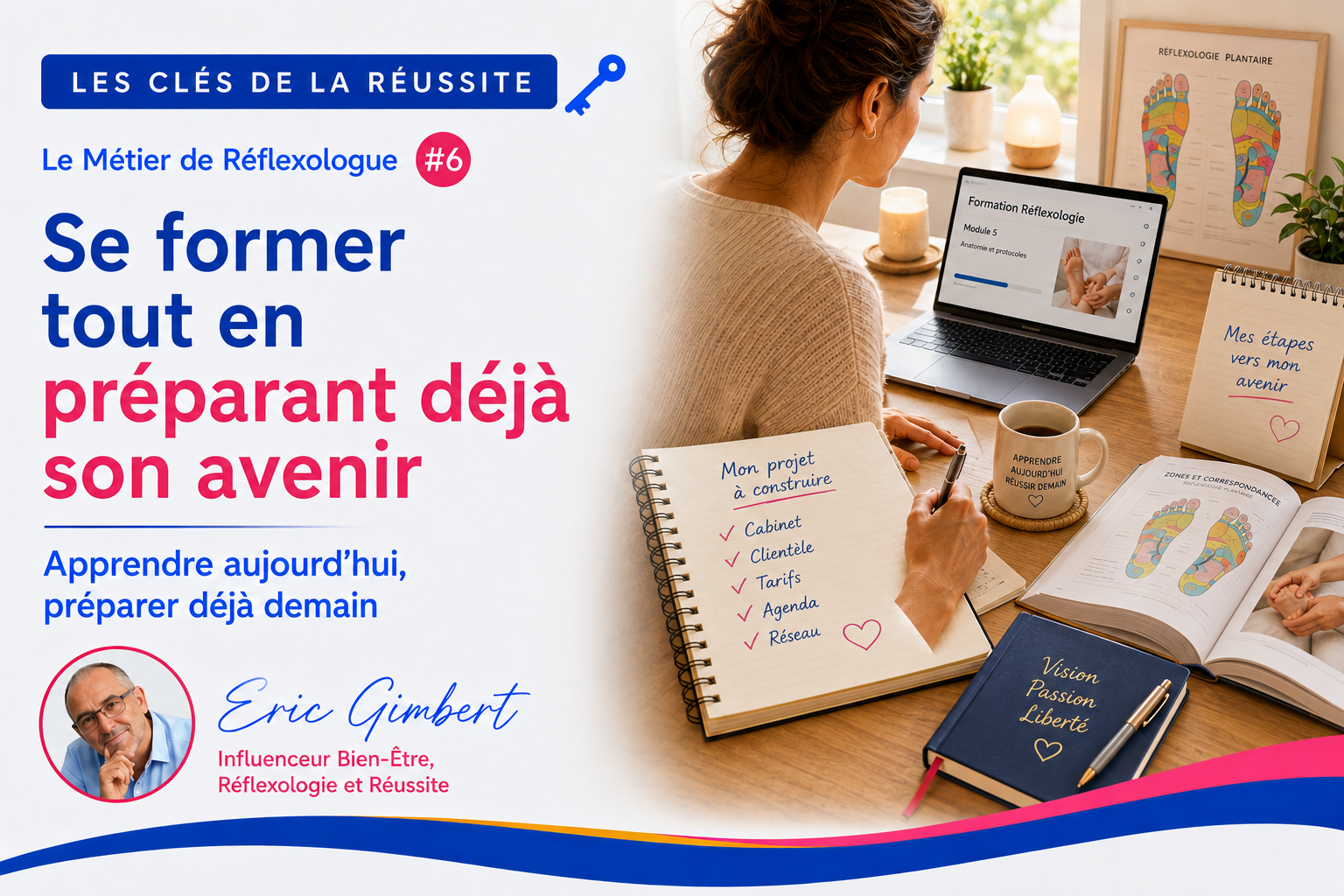 future réflexologue préparant son prjet professionnel pendant sa formation en réflexologie